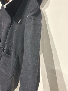 Black Fur Blazer With Hoodie