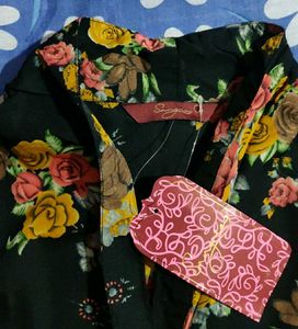 Floral Button-Front Midi Dress