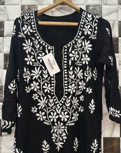 Black Modal Chikankari Kurti