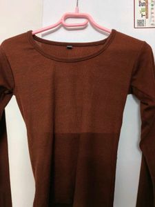Stylish Brown Long Sleeve Top