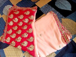 Elegant Peach Saree