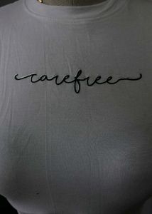 White &#39;Carefree&#39; Tee