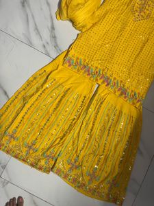 Yellow Sharar Set Party Wear Wedding Dress