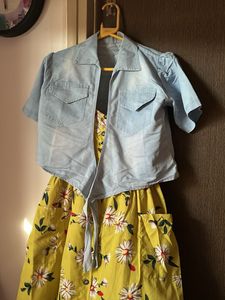 Stylish Green Two Piece Dress