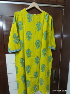 Yellow Floral Print Kurti