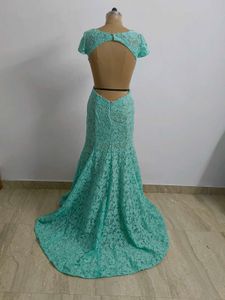 Mint Lace Mermaid Gown