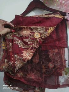 beautiful organza Embroidered saree