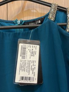 Faballey Elegant Teal Maxi Dress