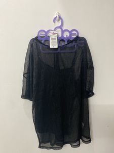 Trends Mesh Mock Neck Top