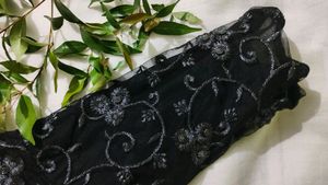 Black Blouse With Silver Designs