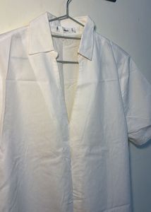 Elegant White Short Sleeve Shirt