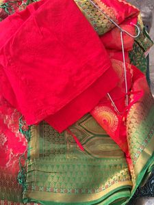 res &amp; green  &amp; Gold Fabric