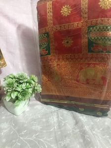 Elegant Red Banarasi Saree