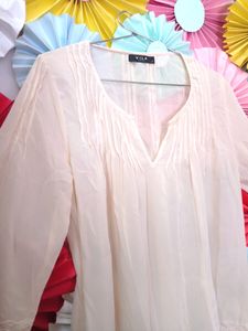 Baby Pink Shiffon Sheer Top