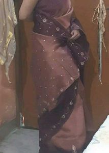 DESIGNER SAREE WITH GOLDEN EMBROIDERY