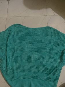 Teal Heart Knit Sweater