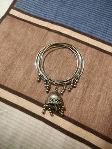 Attached Silver Metal Bangles