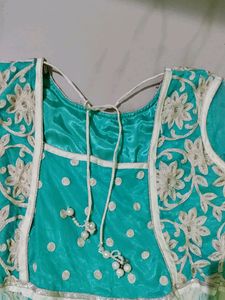 Beautiful sea green gown frock for women.