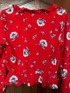 H&amp;M Floral Peplum Top