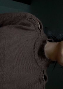 Shoulder Cut Sweater (Brown)