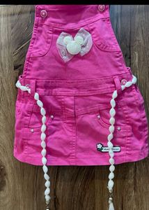 Cute Pink Overalls Dress