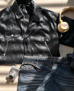 cropped leather jacket