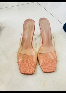 trendy transparent heels