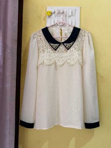 Elegant Korean Lace Detail Blouse