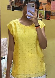 Yellow Embellished Tunic Top