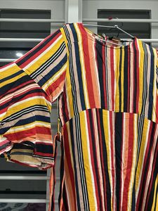 Striped Bell Sleeve Tunic Dress