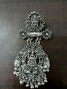 Oxidized Goddess Lakshmi Earrings