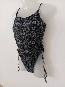 Black Printed Swimsuit