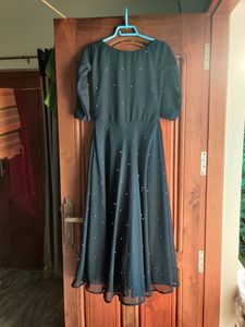 Blue umbrella Kurthi With Pearl Design