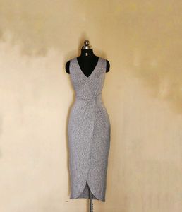 Gray Sleeveless Midi Dress