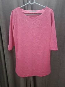 Imported Beautiful Pink Dress With Texture