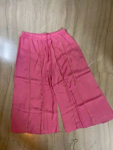 Pink Bead Studded Kurta Set With Plazo And Dupatta