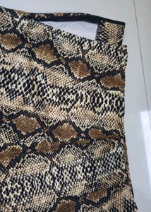 Snakeskin Print Flared Pants