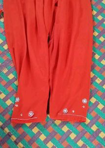 Orange Kurta Set With Heavy Dupatta