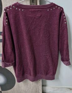 Women Embellished Poly Cotton Sweater