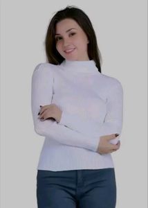 Elegant White Turtleneck Top