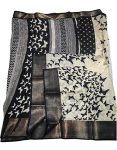 Kalamkari Dola Silk Butterfly Print Saree