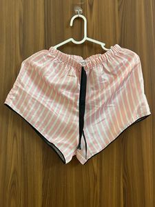 Striped Satin Sleep Shorts