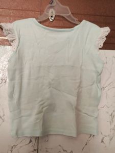 Girls&#39; T-shirt (White &amp; Mint green)