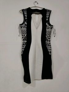 Black and White Patterned Dress