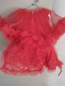 Red Flower Girl Dress