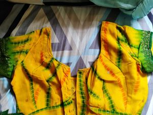 Yellow &amp; Green Saree