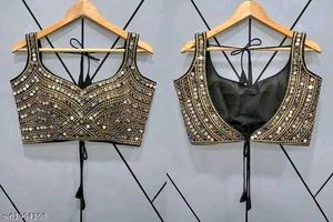 Red Mirror Work Blouse