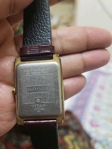 Titan Gold-Tone Rectangle Watch