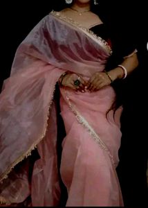 New Nylon Silk Saree With Velvet Blouse Piece
