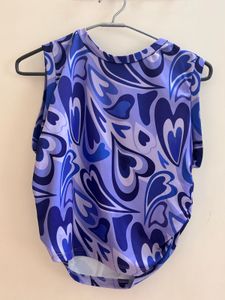 Y2K Blue Patterned Tank Top